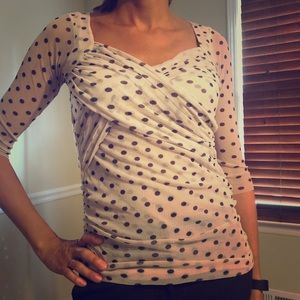 Sweet Pea by Stacy Frati polka dot wrap shirt